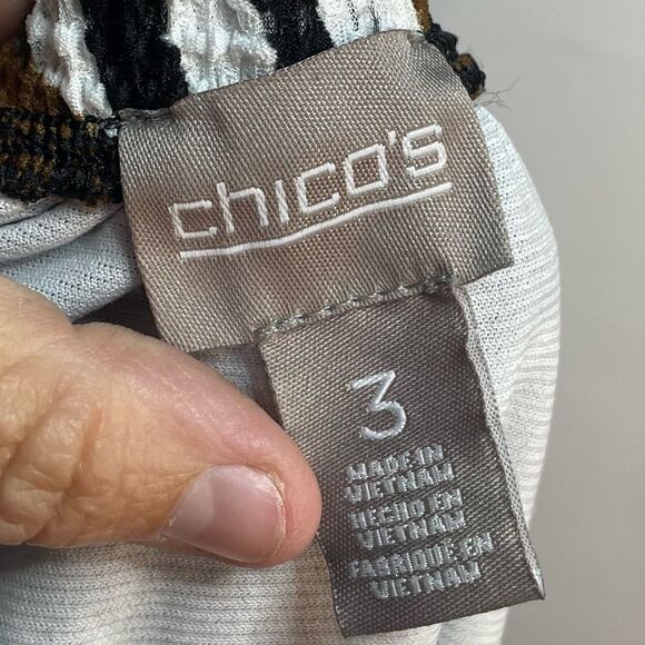 5 for $25🔥Chico's Off Shoulder Tropical Print Blouse Size 3/ XL - Picture 4 of 6